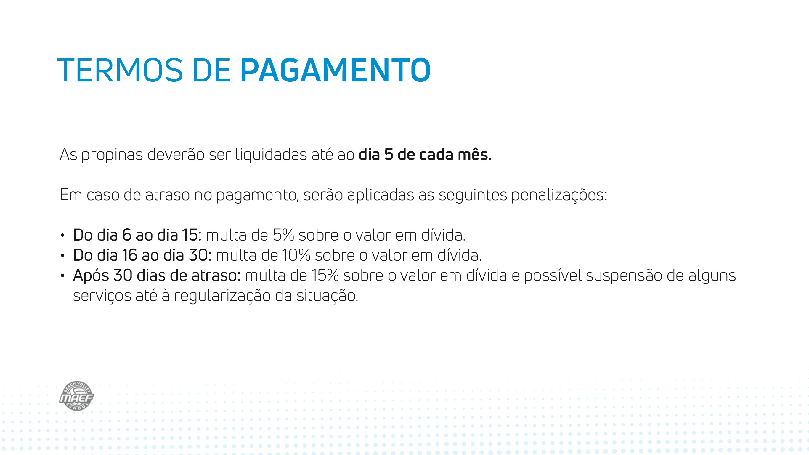 Termos de Pagamento